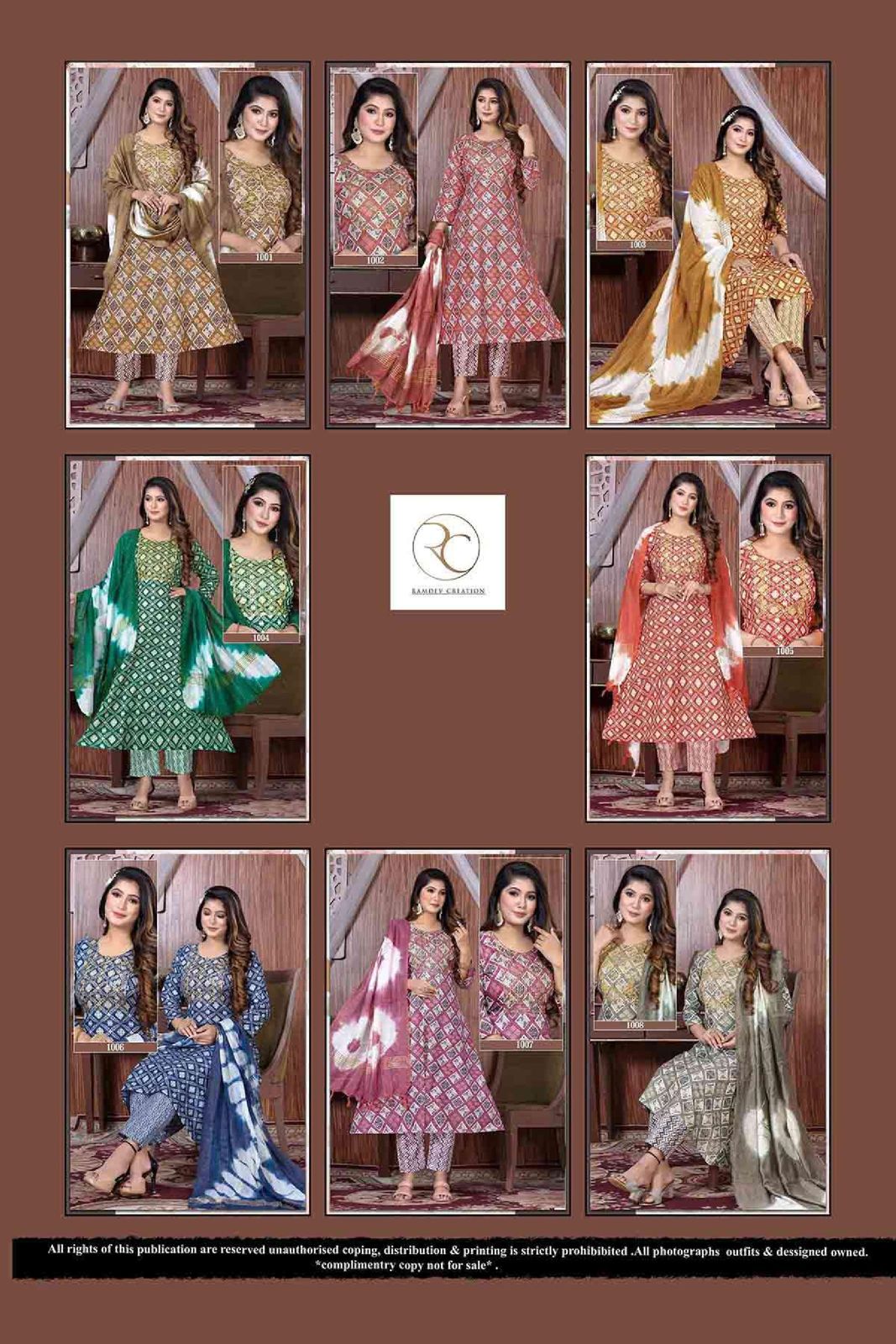 Rc Rangrez 1001-1008 Printed Readymade Catalog